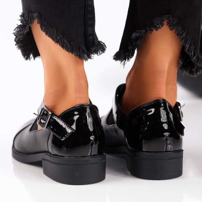 Pantofi casual dama negri din piele ecologica Antonia #24518