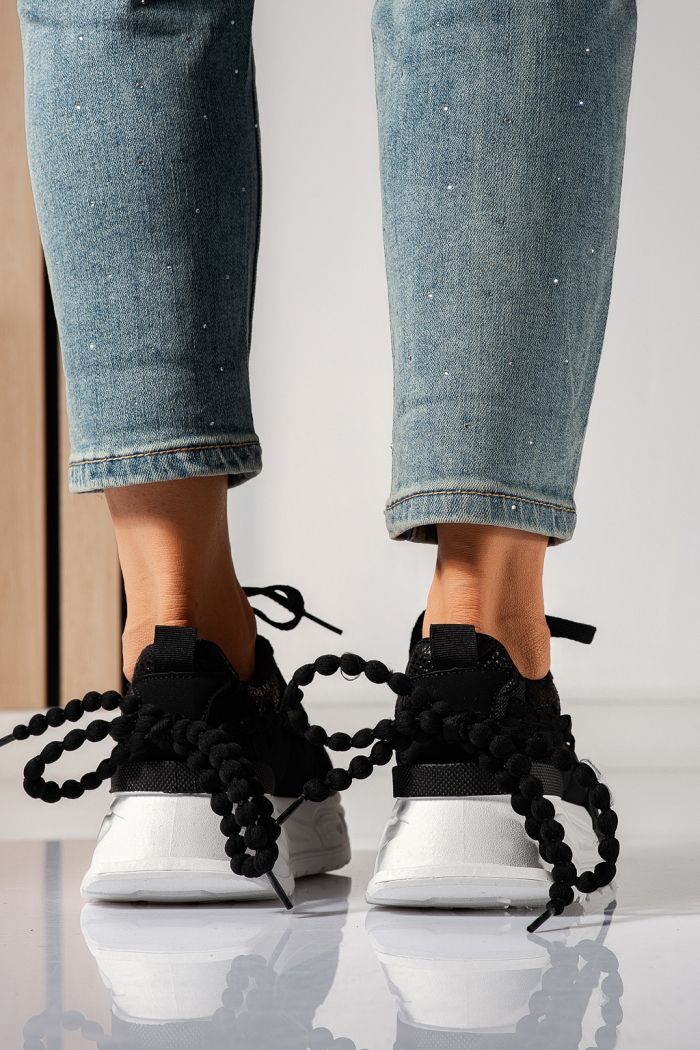 Adidasi dama negri din piele ecologica Maddy #24530