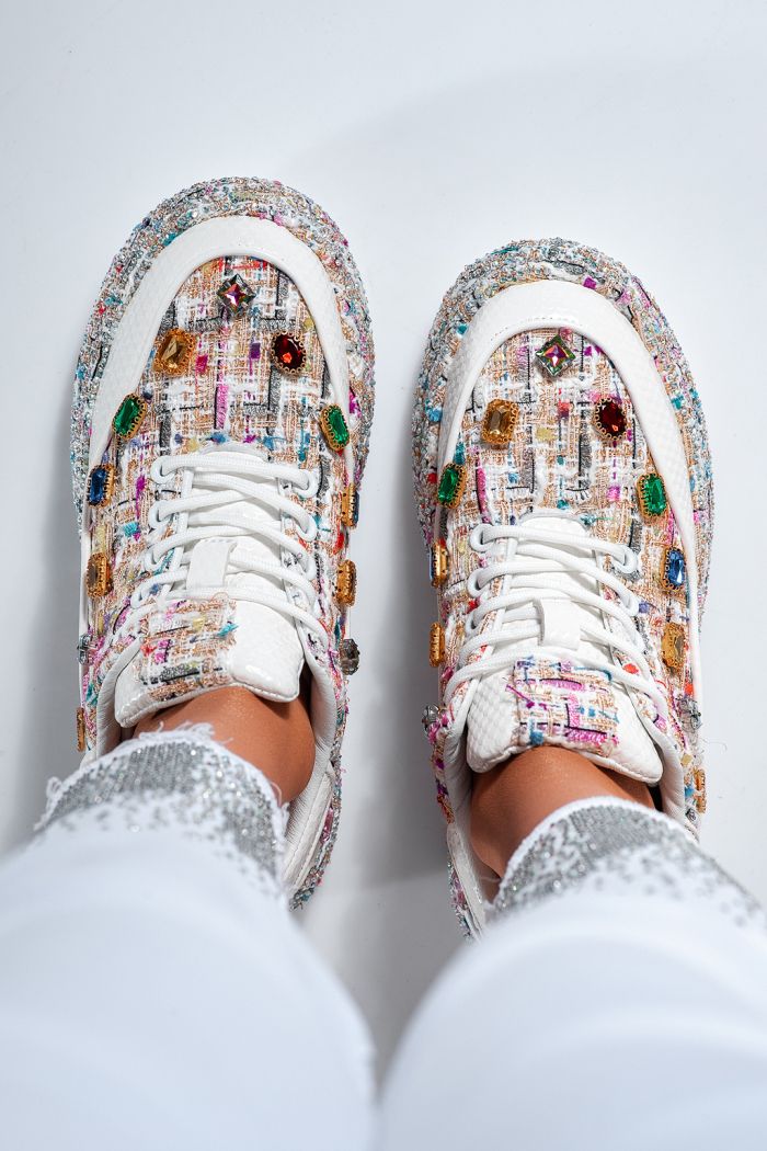 Adidasi dama albi din piele ecologica Eda #24532