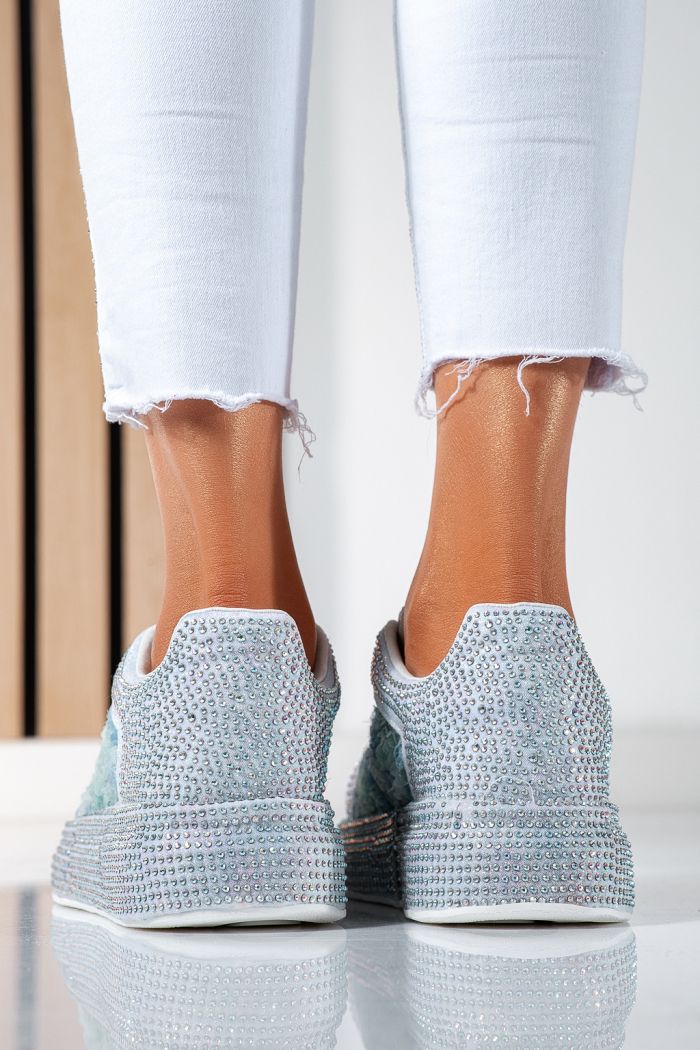 Női kék tornacipő ökobőrből, Erica #24537