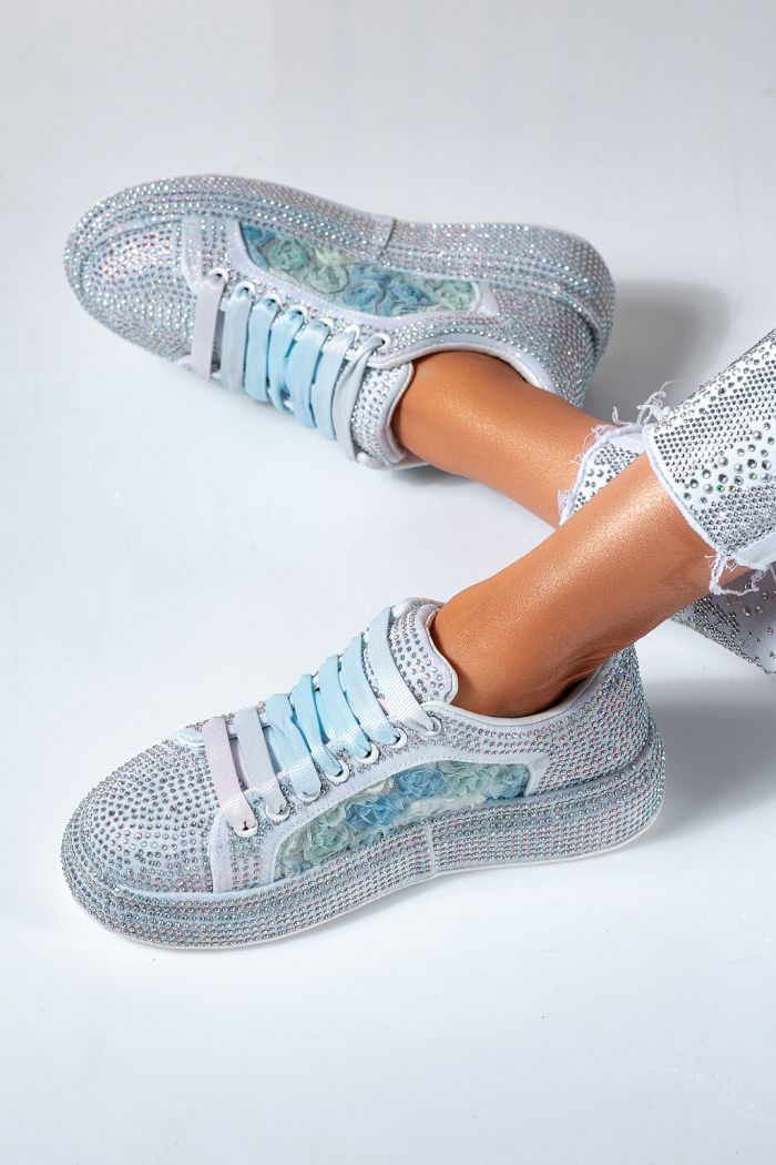 Adidasi dama albastri din piele ecologica Erica #24537