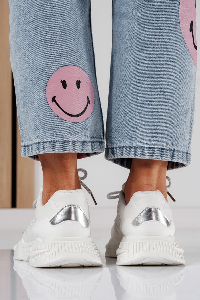 Adidasi dama albi din piele ecologica Devi #24543