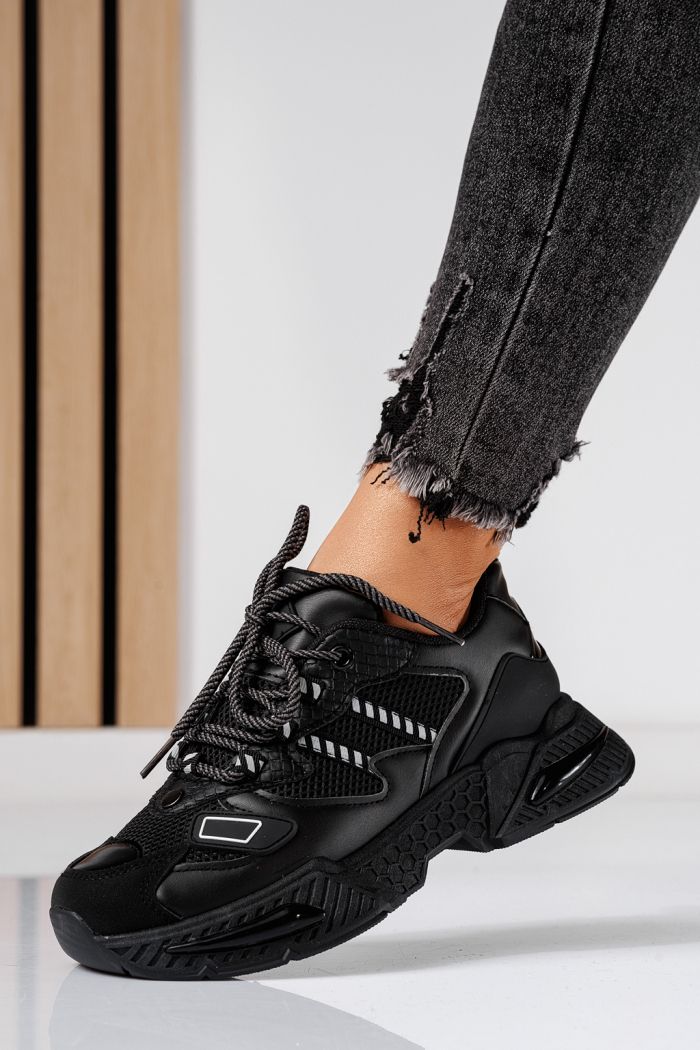 Adidasi dama negri din piele ecologica Devi #24545