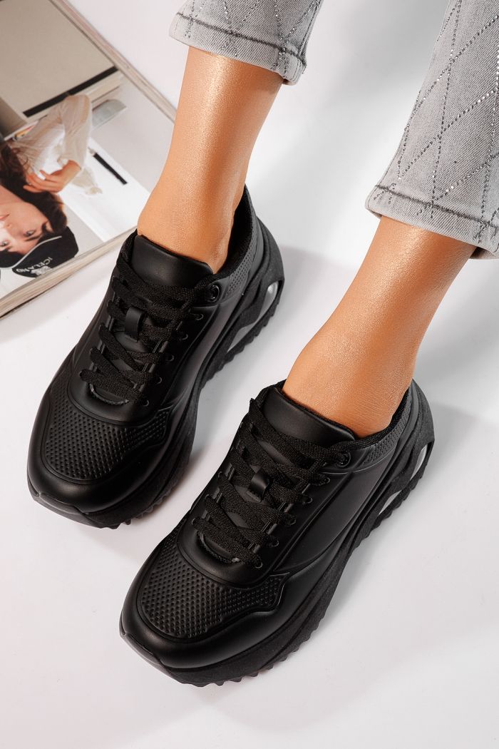 Adidasi dama negri din piele ecologica Audrey #24555