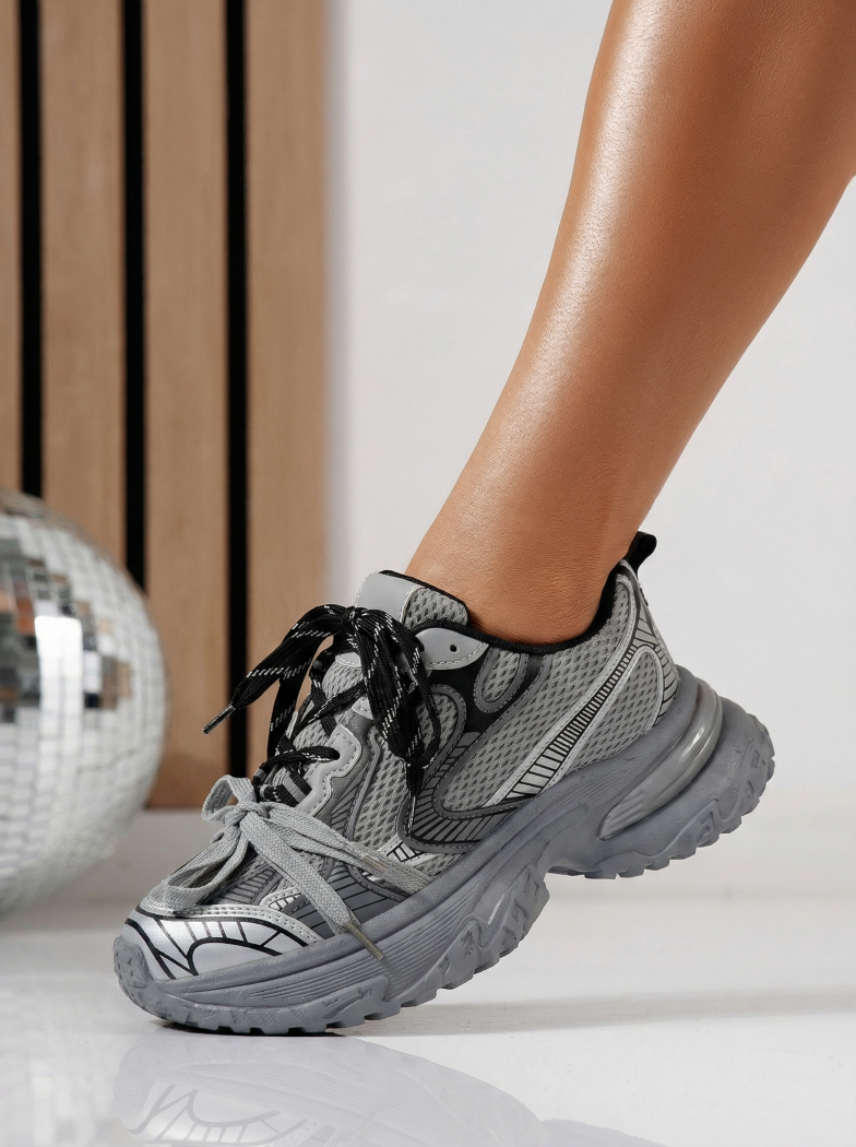 Adidasi dama gri din piele ecologica Anne #24529