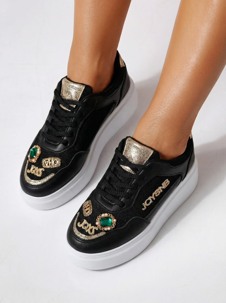 Adidasi dama negri din piele ecologica Margot #24521