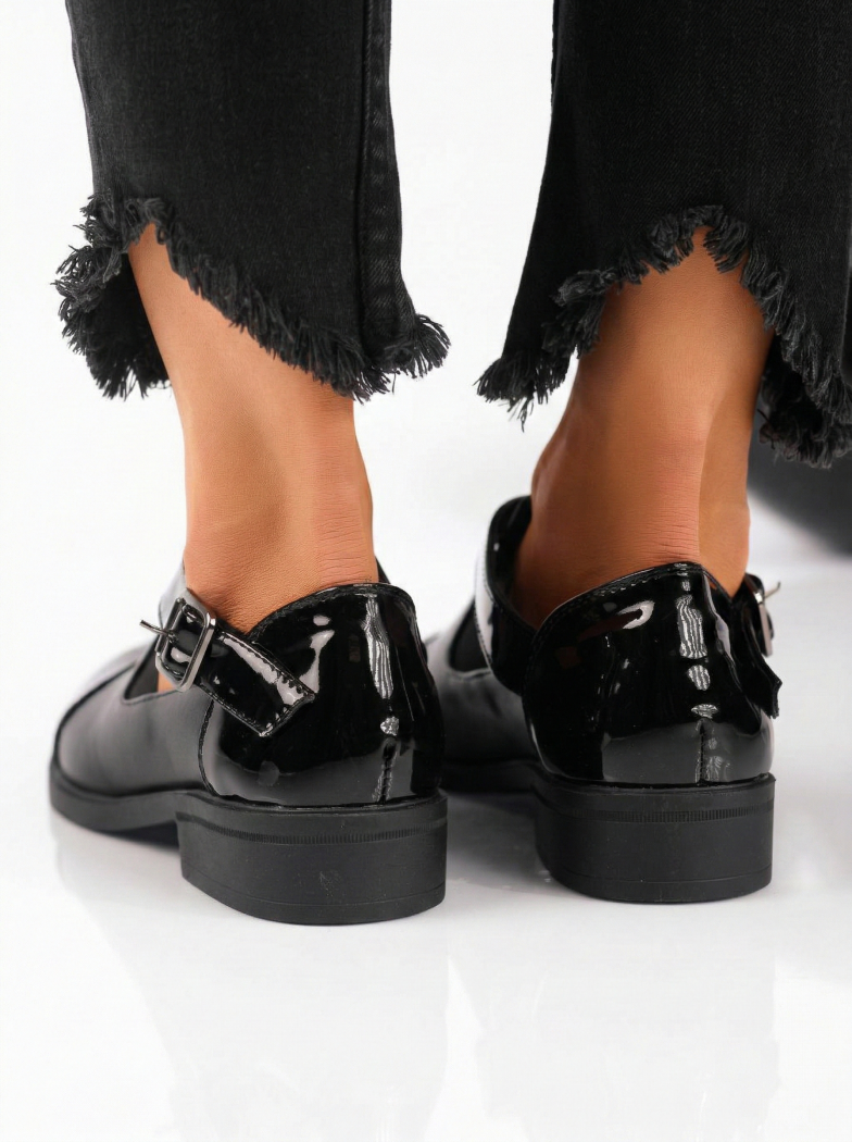 Pantofi casual dama negri din piele ecologica Antonia #24518