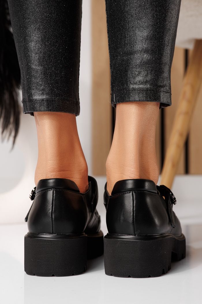 Pantofi casual dama negri din piele ecologica Zinnia #24562