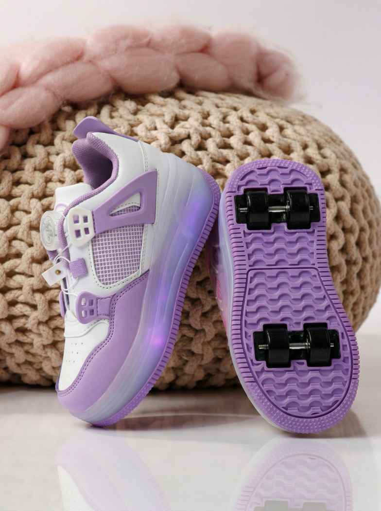 Маратонки с колелца кафяви от еко кожа Helys2 #24575