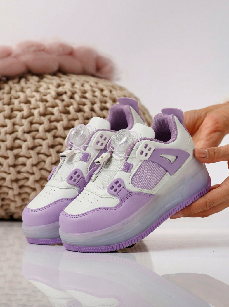 Adidasi cu role mov din piele ecologica Helys2 #24575