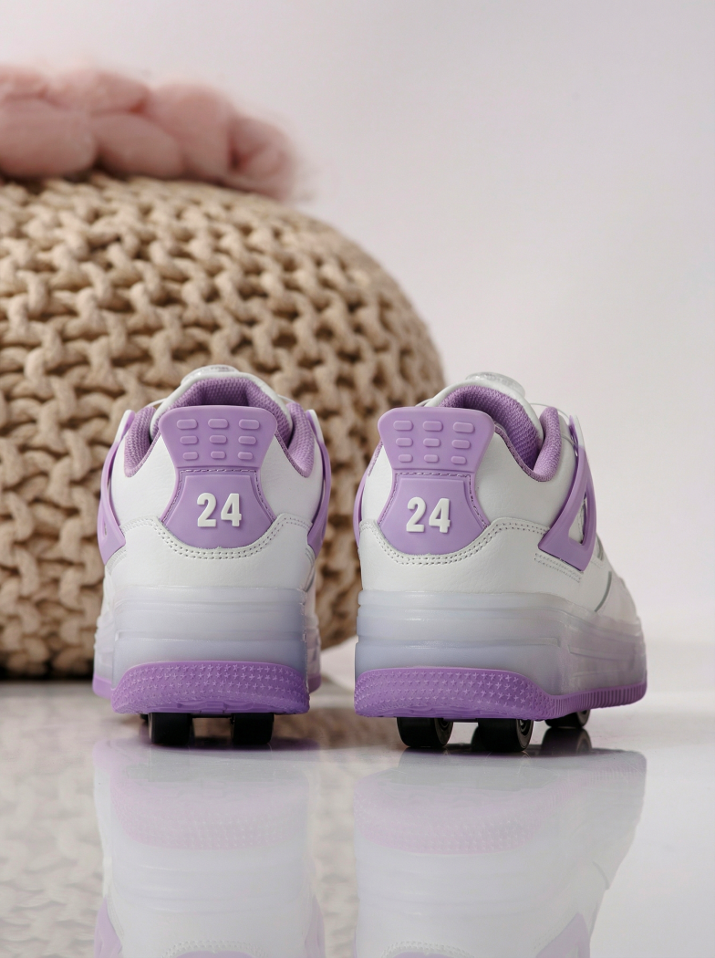 Adidasi cu role mov din piele ecologica Helys2 #24575