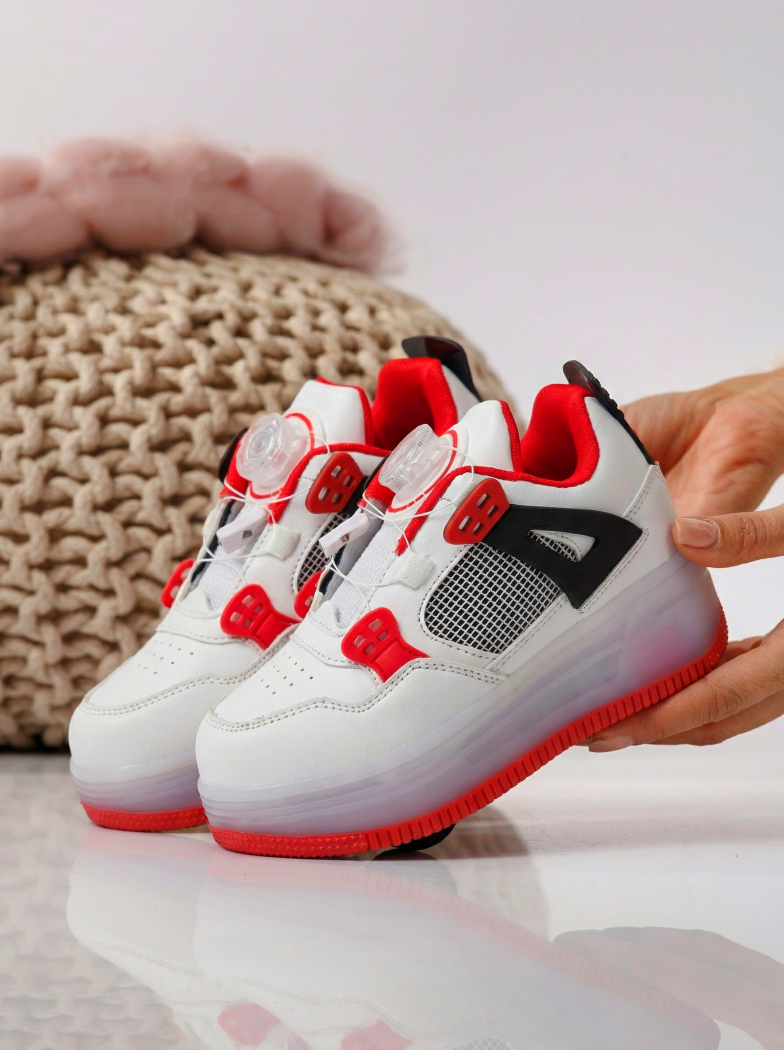 Adidasi cu role rosii din piele ecologica Helys2 #24574