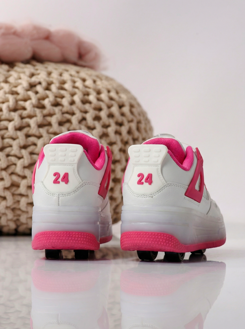 Adidasi cu role roz din piele ecologica Helys2 #24576