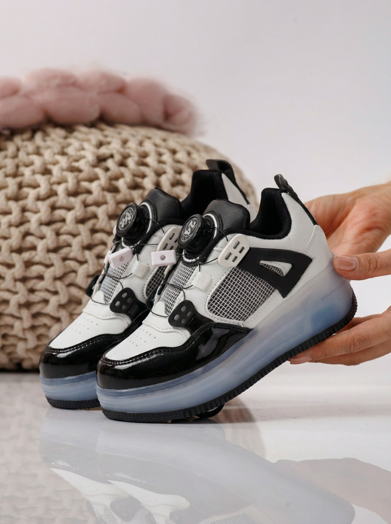 Adidasi cu role albi din piele ecologica Helys2 #24573