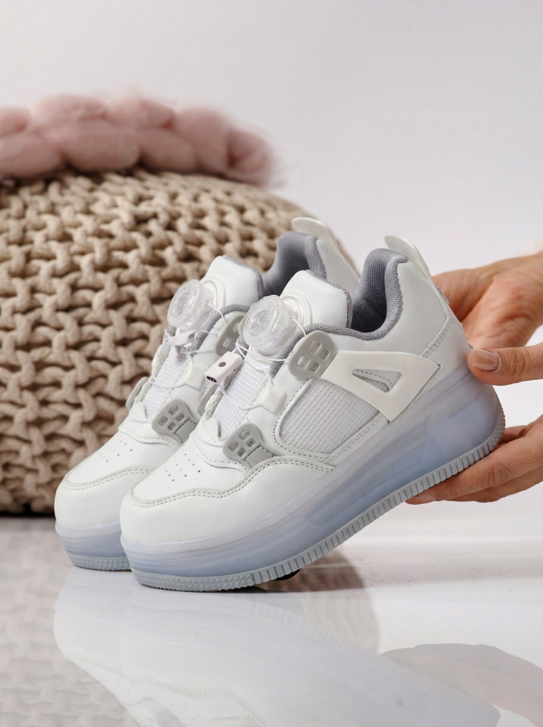 Adidasi cu role albi din piele ecologica Helys2 #24571