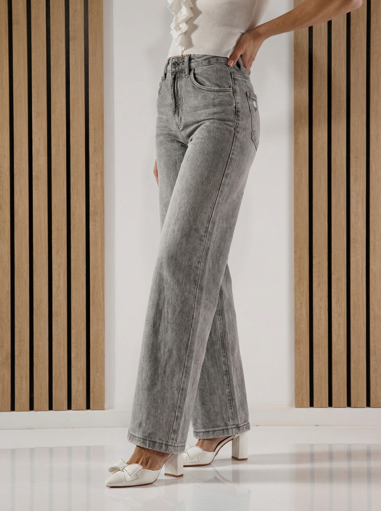 Дънки Wide Leg Дамски Maria сиви #A1392