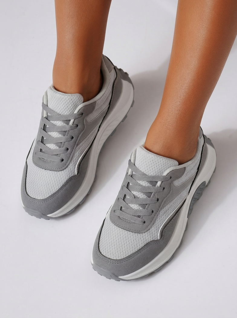 Adidasi dama gri din material textil Agatha3 #24583