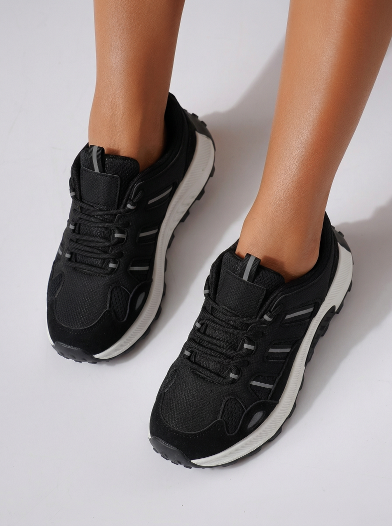 Adidasi dama negri din material textil Agatha2 #24578