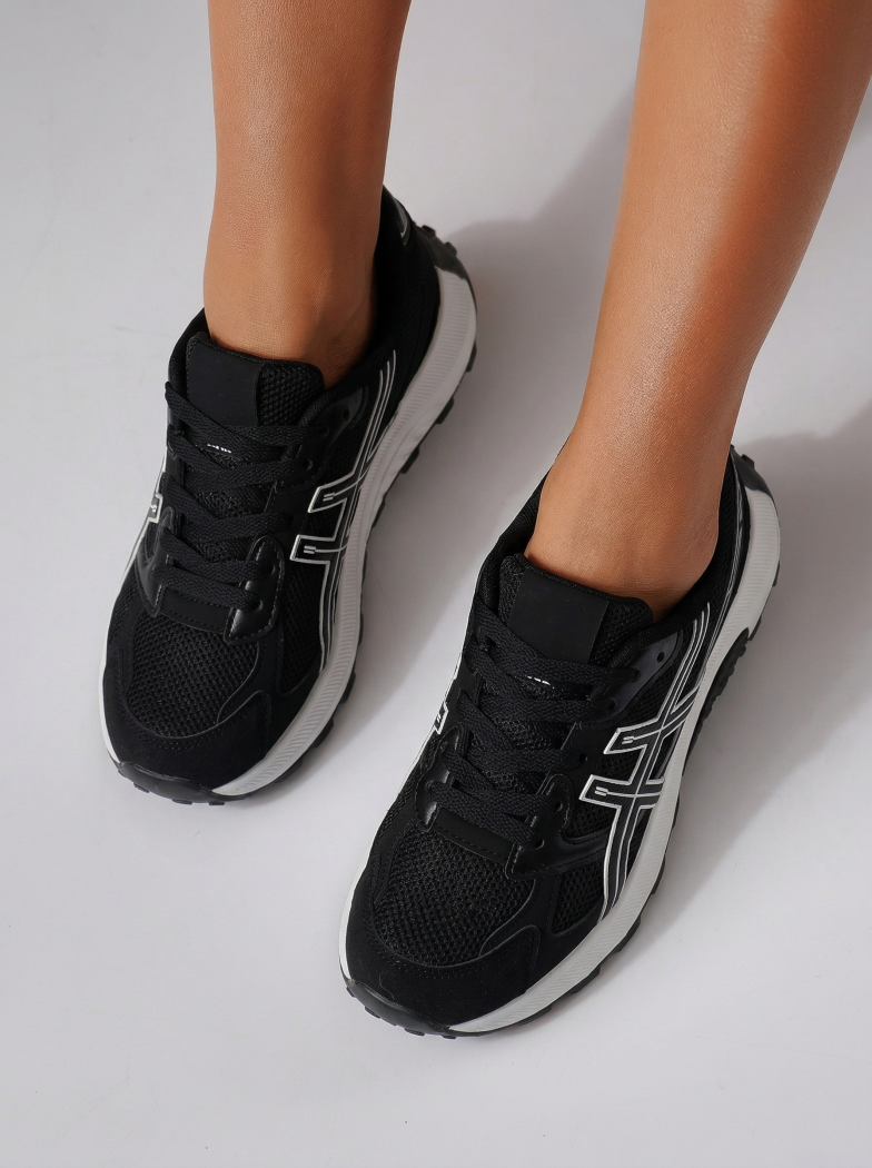 Adidasi dama negri din material textil Agatha4 #24584