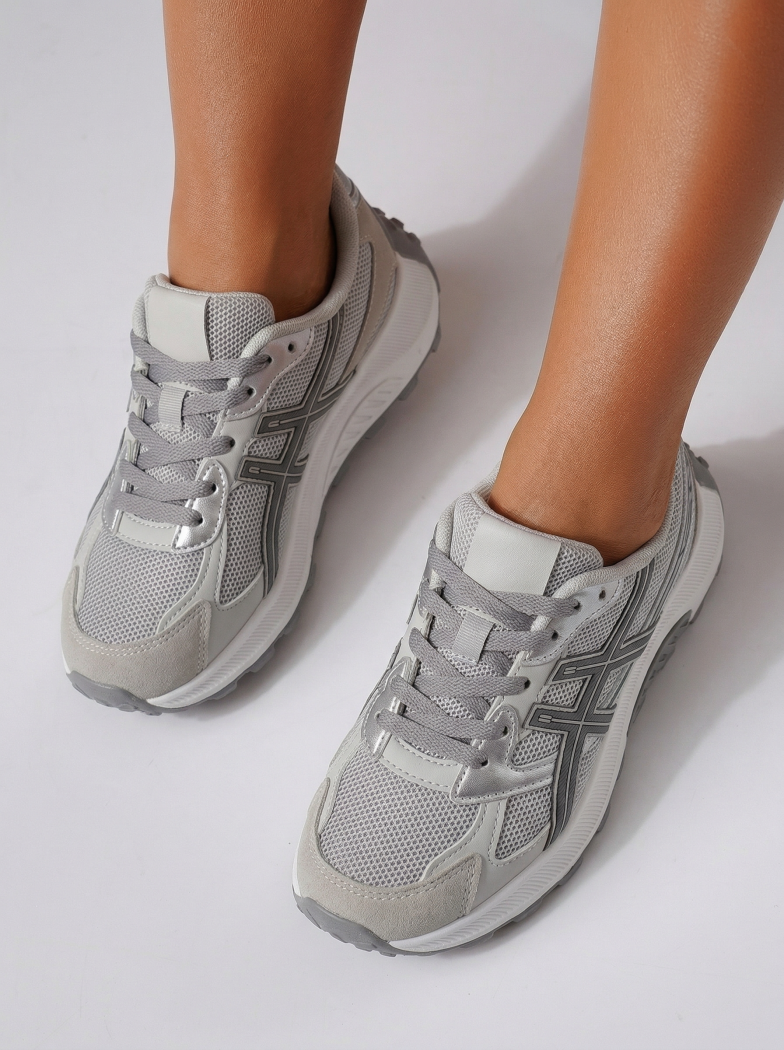 Adidasi dama gri din material textil Agatha4 #24586