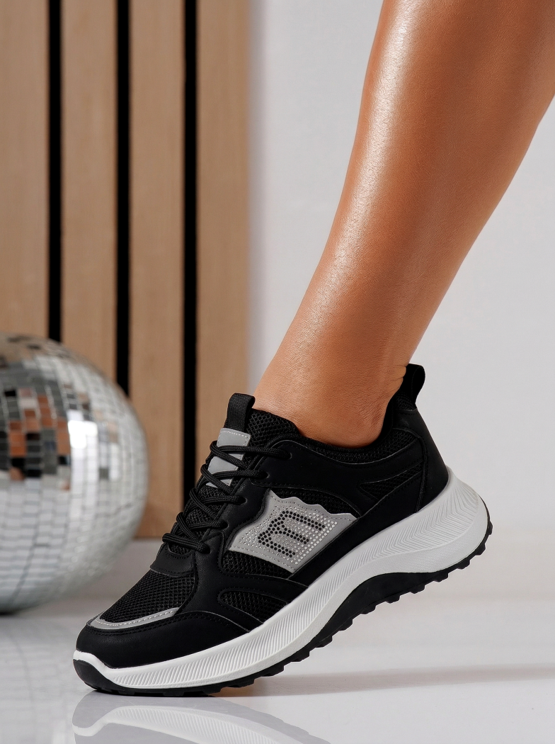 Adidasi dama negri din material textil Maggie #24589