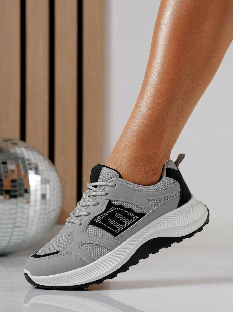 Adidasi dama gri din material textil Maggie #24588