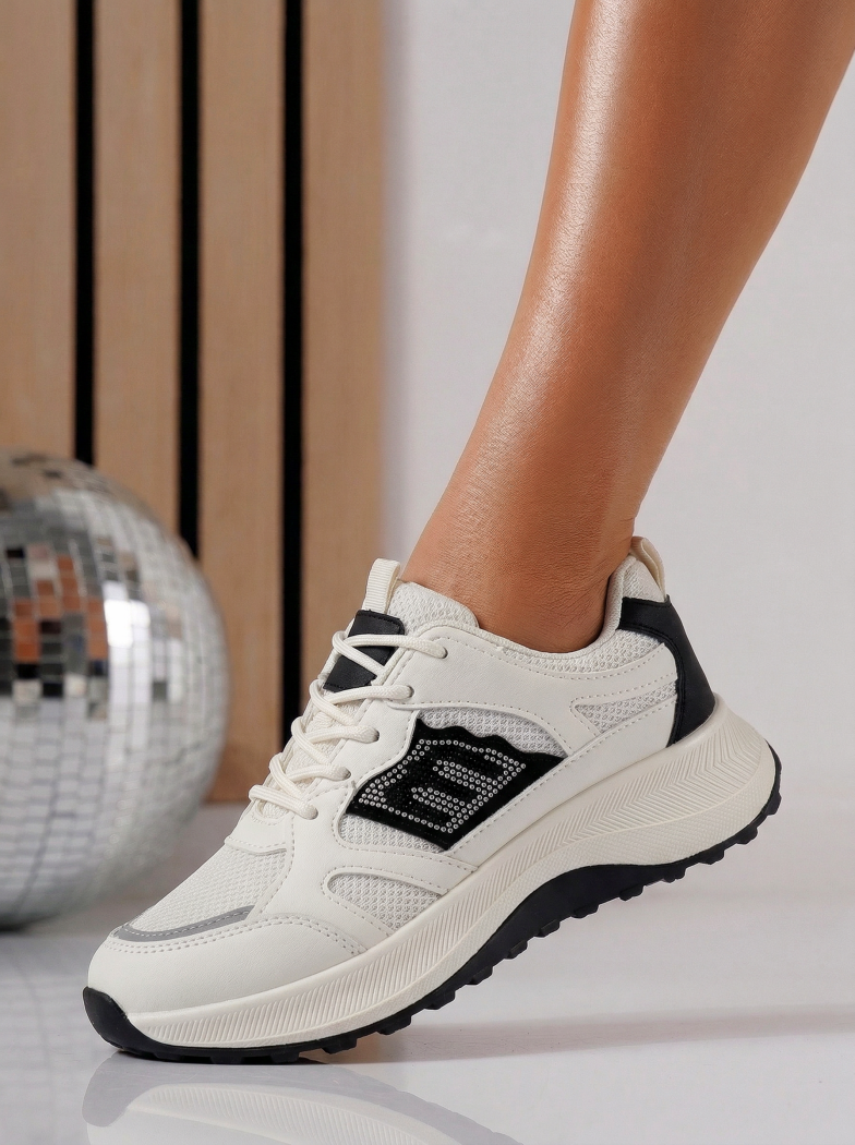 Adidasi dama bej din material textil Maggie #24587