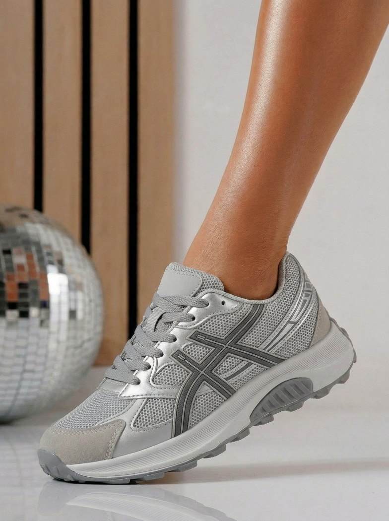 Adidasi dama gri din material textil Agatha4 #24586