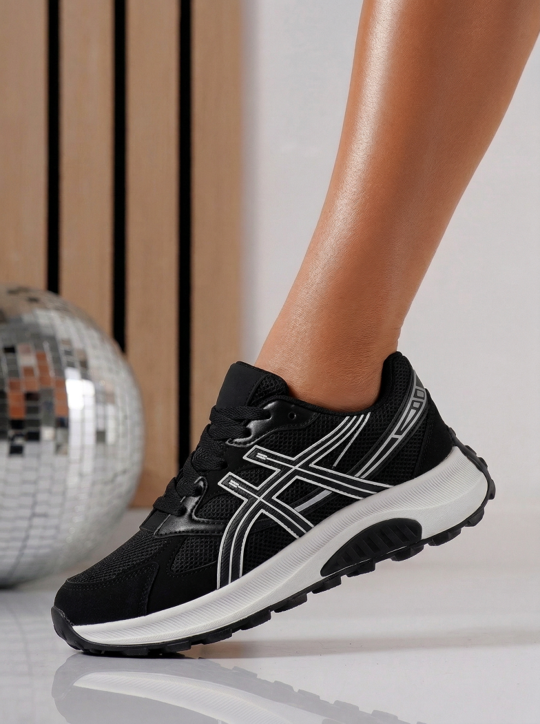 Adidasi dama negri din material textil Agatha4 #24584