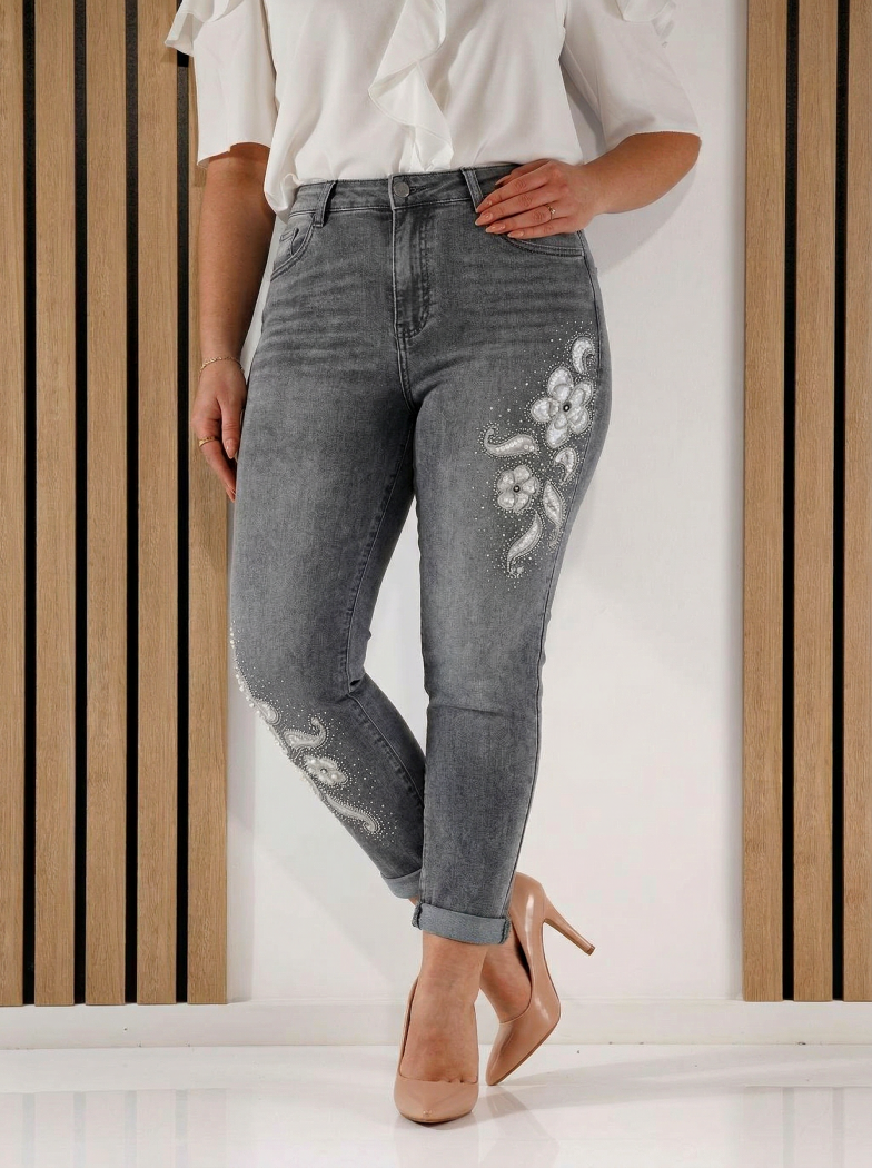 Blugi MomFit Dama Helena Gri #A1394