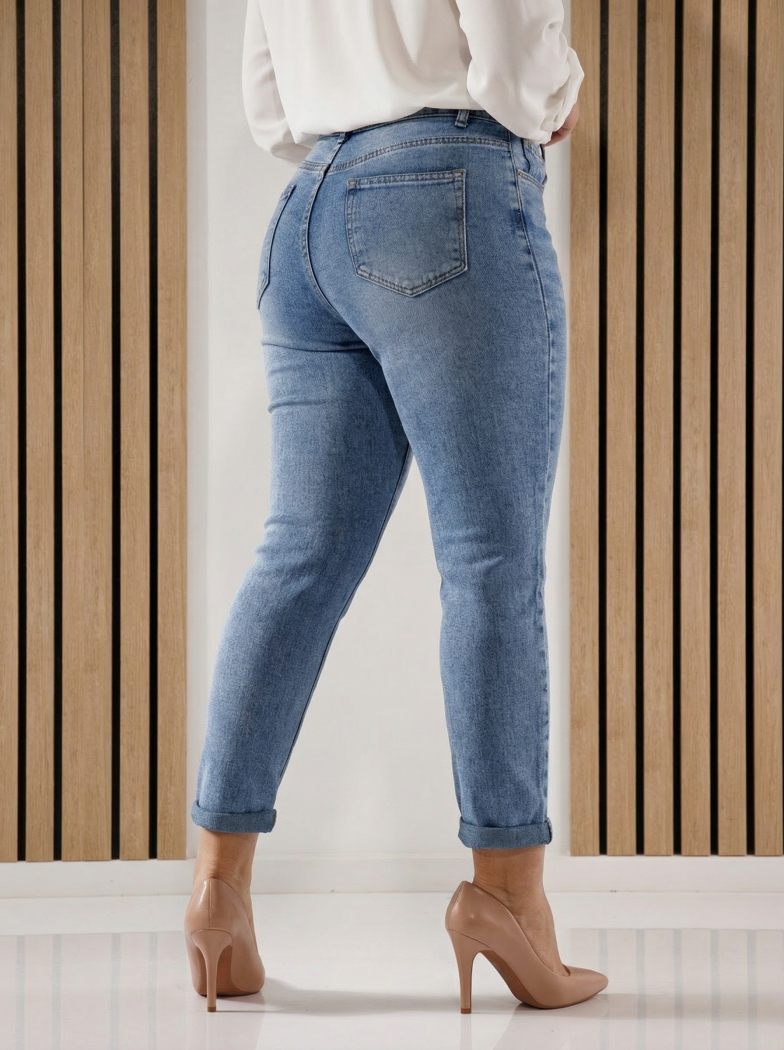 Blugi MomFit Dama Helena Albastri #A1395