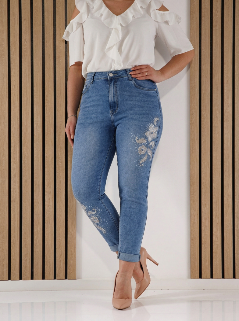 Blugi MomFit Dama Helena Albastri #A1395