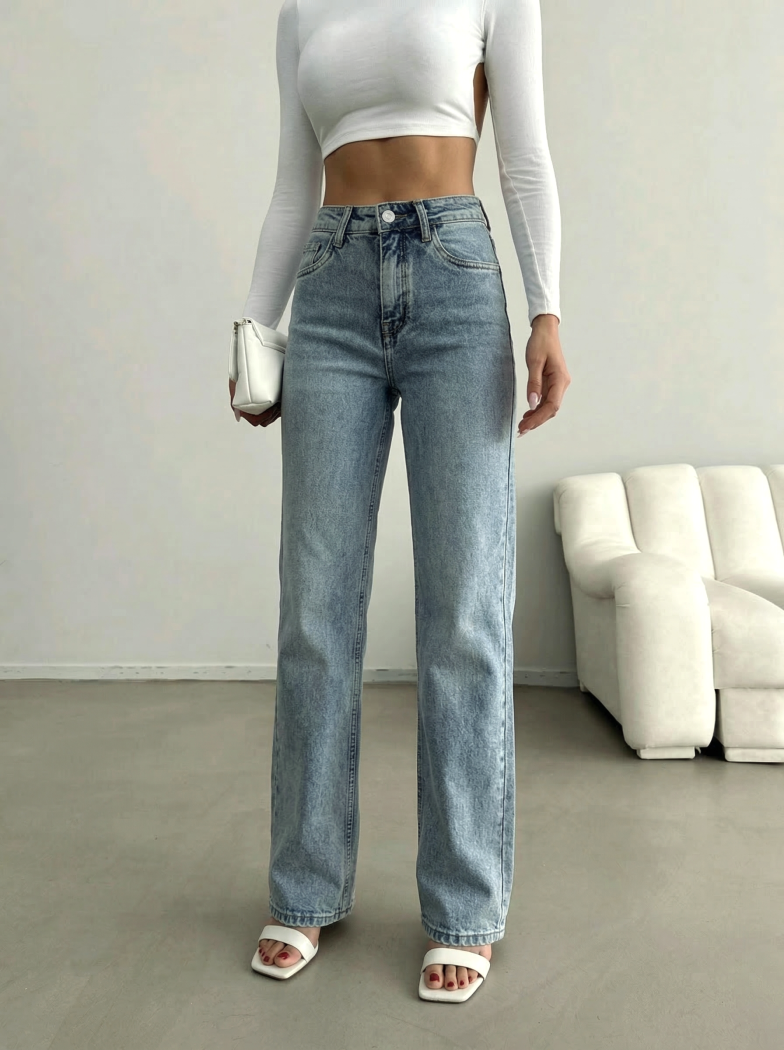 Blugi Evazati Dama Casiana Albastri  #A1405