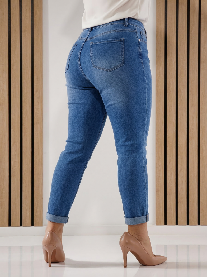 Blugi Baggy Fit Dama Valeria Albastri #A1398