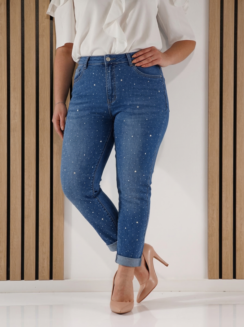 Blugi Baggy Fit Dama Valeria Albastri #A1398