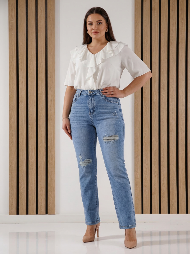 Blugi Baggy Fit Dama Juana Albastri #A1399