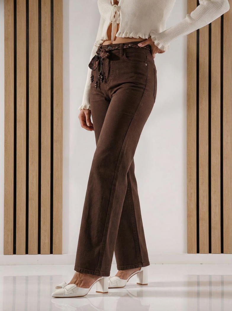 Blugi Evazati Dama Honey Maro #A1412