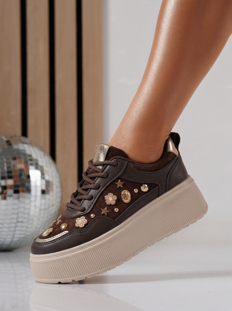 Adidasi dama maro din piele ecologica intoarsa Diana2 #24599