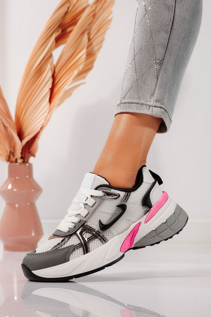 Adidasi dama albi din piele ecologica Amy #24604