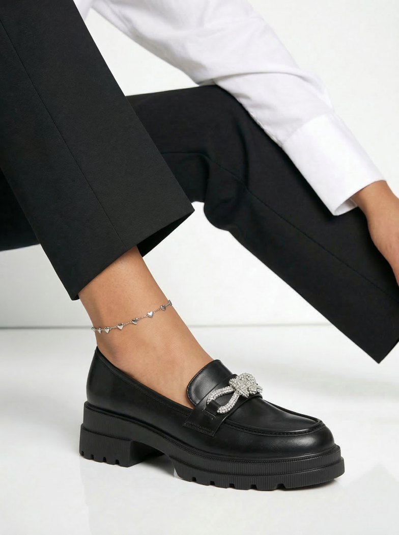 Всекидневни дамски обувки черни от еко кожа Ava #18307