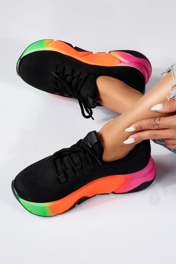 Adidasi dama negri din material textil Maria #24609