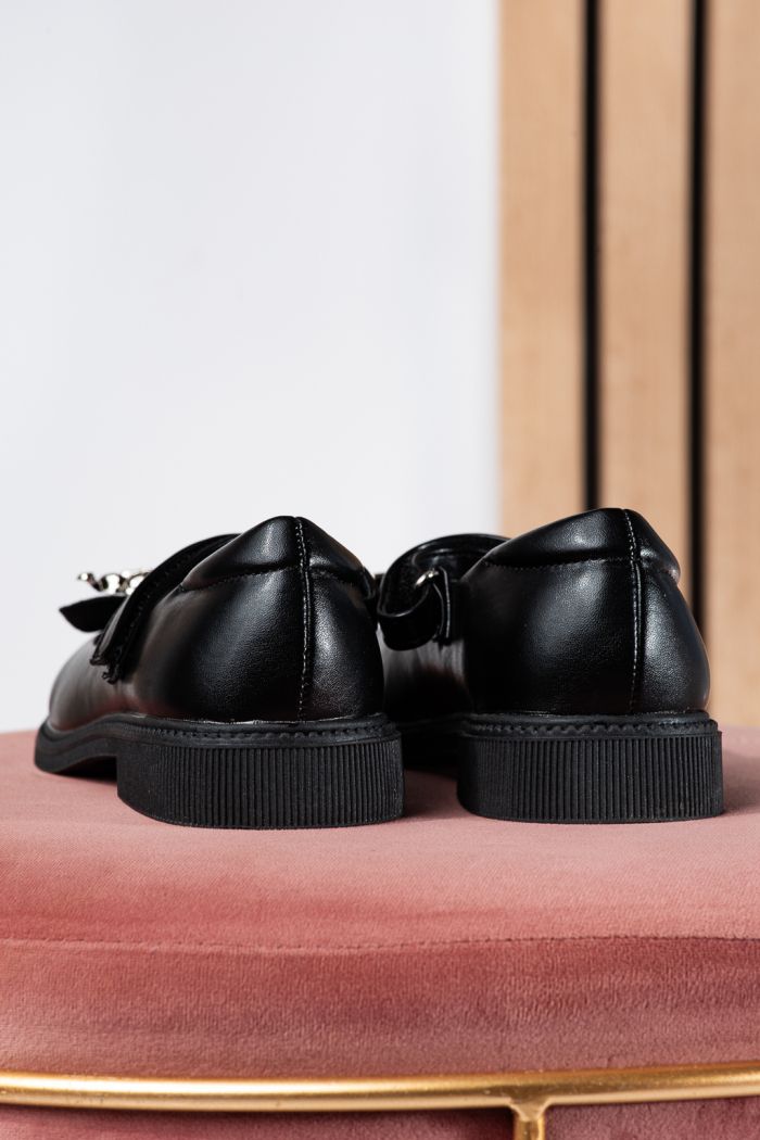 Pantofi fete negri din piele ecologica Alina2 #24640