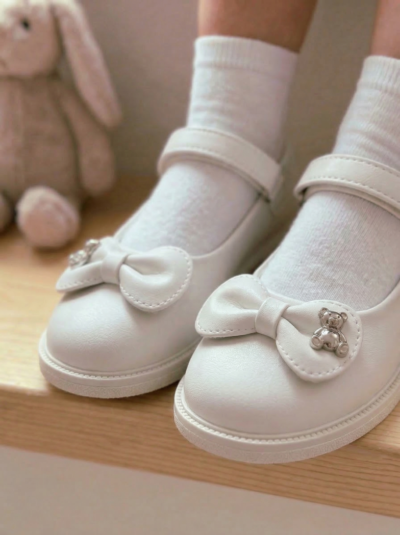 Pantofi fete albi din piele ecologica Lorete2 #24627