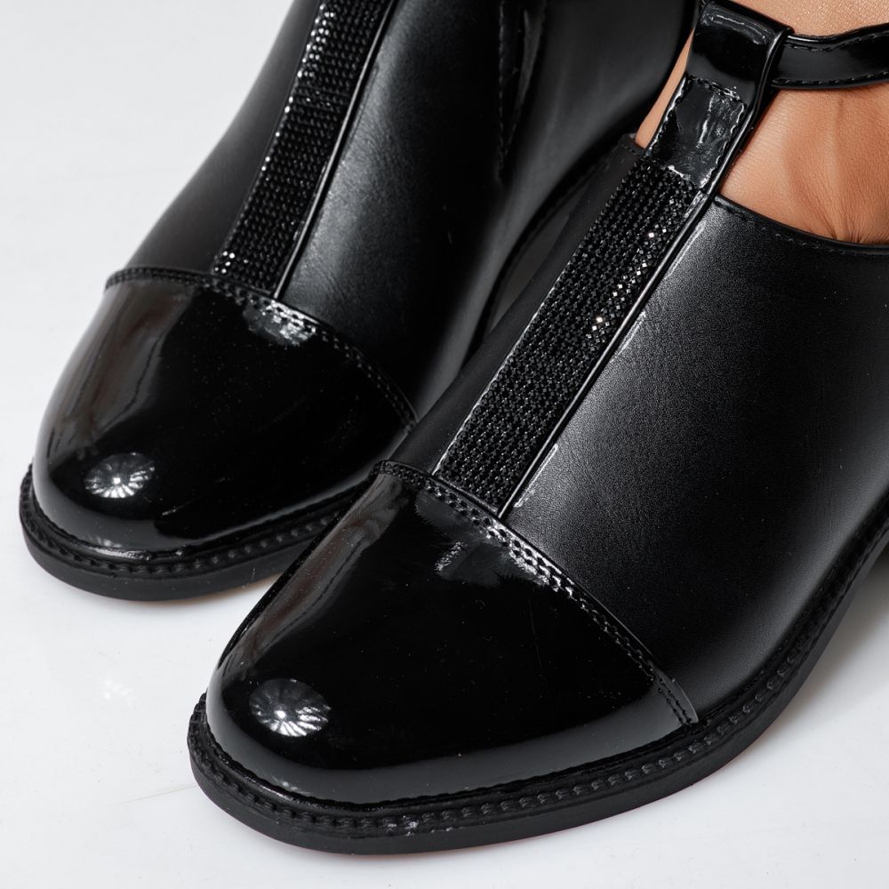 Pantofi casual dama negri din piele ecologica Kara #24660