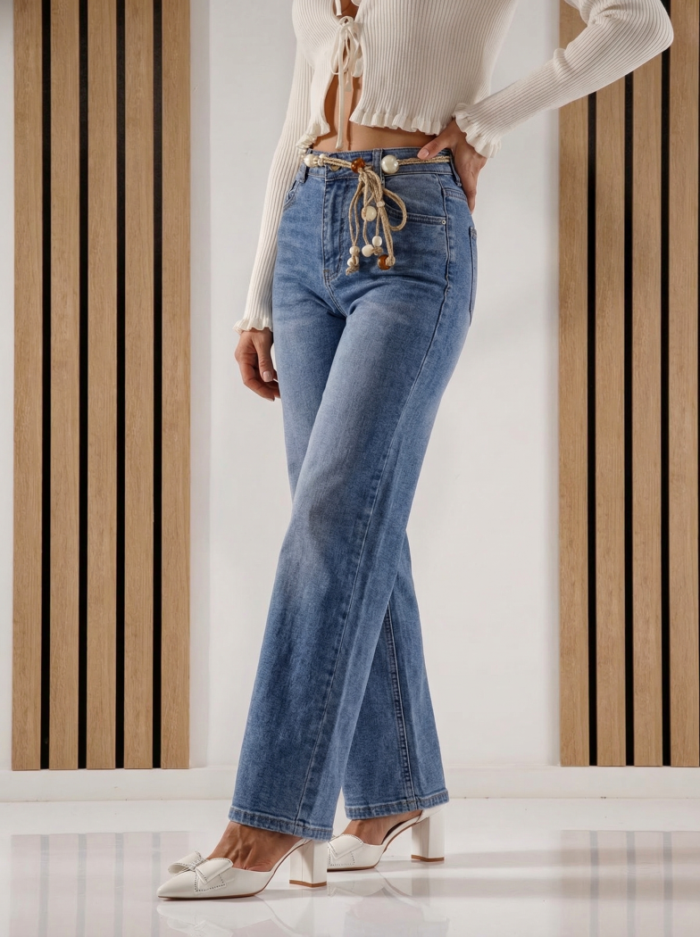 Blugi Wide Leg Dama Missa Albastri #A1424