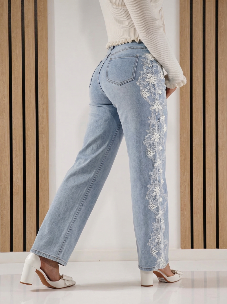 Blugi Wide Leg Dama Cate Albastri #A1418