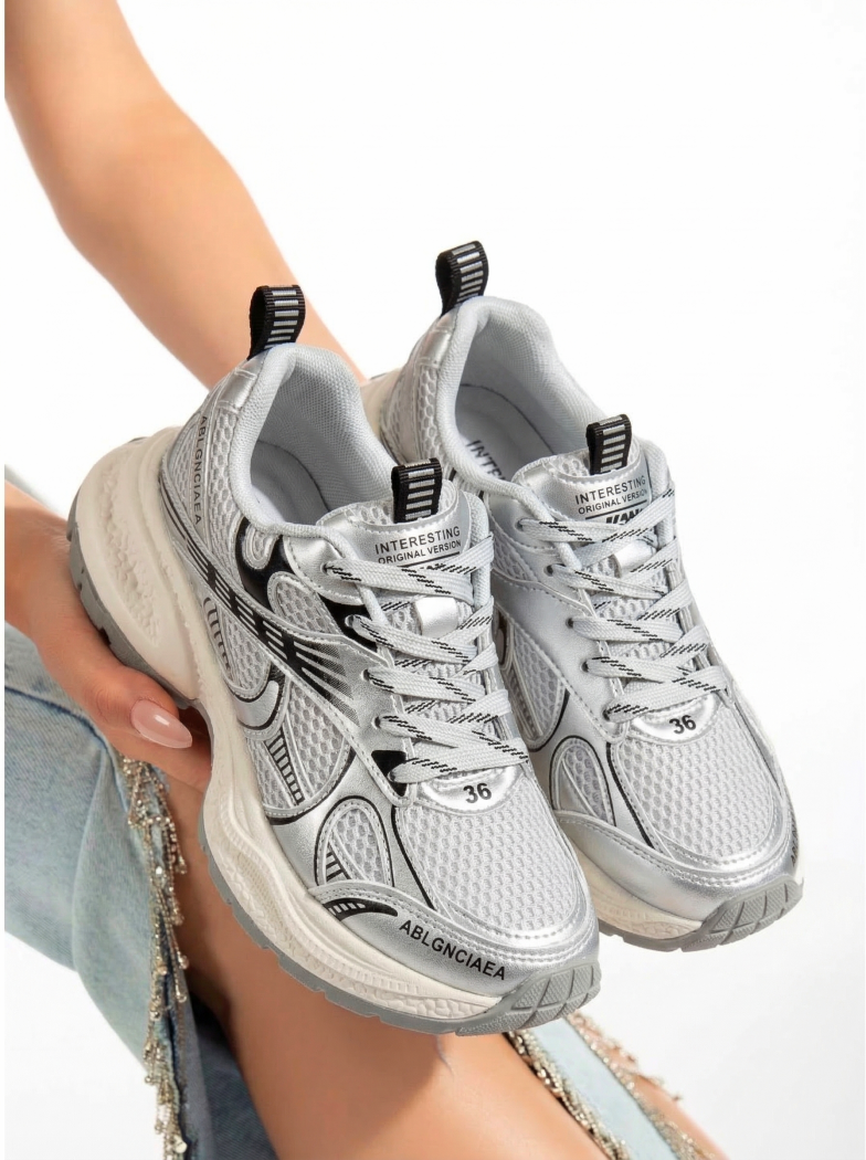 Adidasi dama gri din material textil Iris #20733