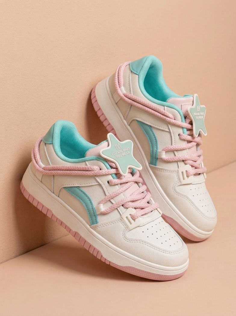 Adidasi dama roz din piele ecologica Mimi #18208