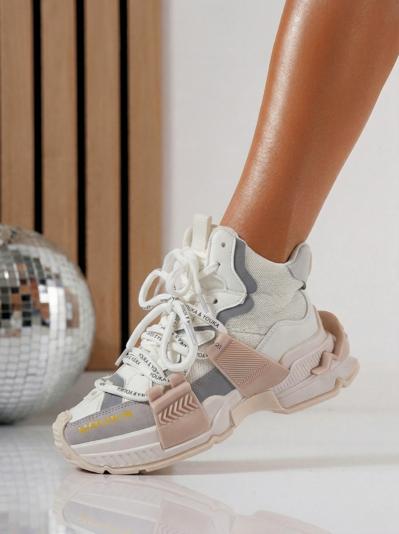 Adidasi dama albi din piele ecologica Nyssa #24683