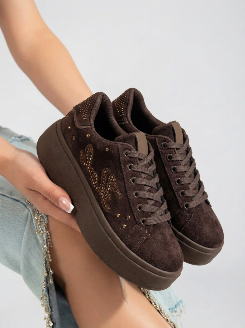 Adidasi dama maro din piele ecologica intoarsa Saphira #24681